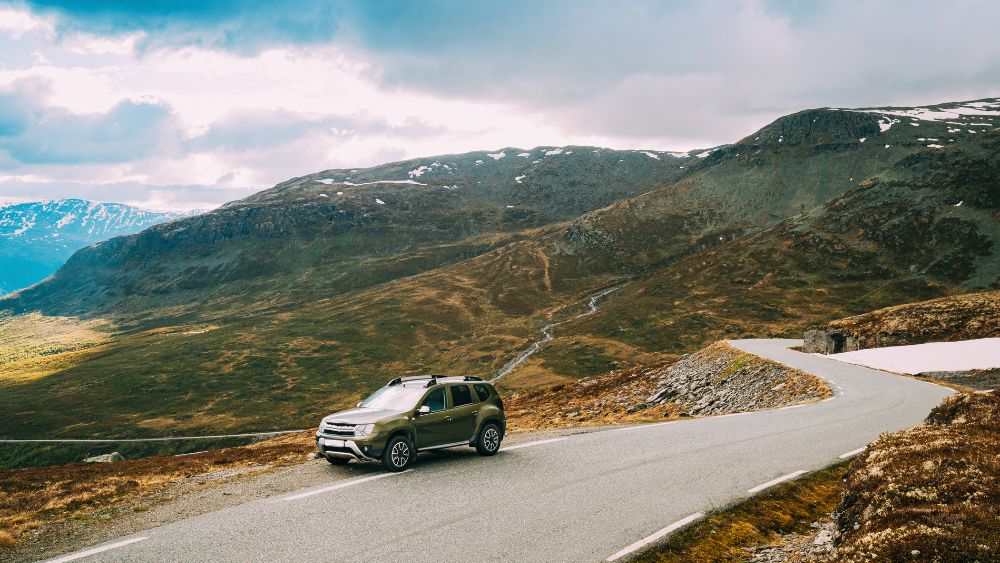 mountain road travel vehicle